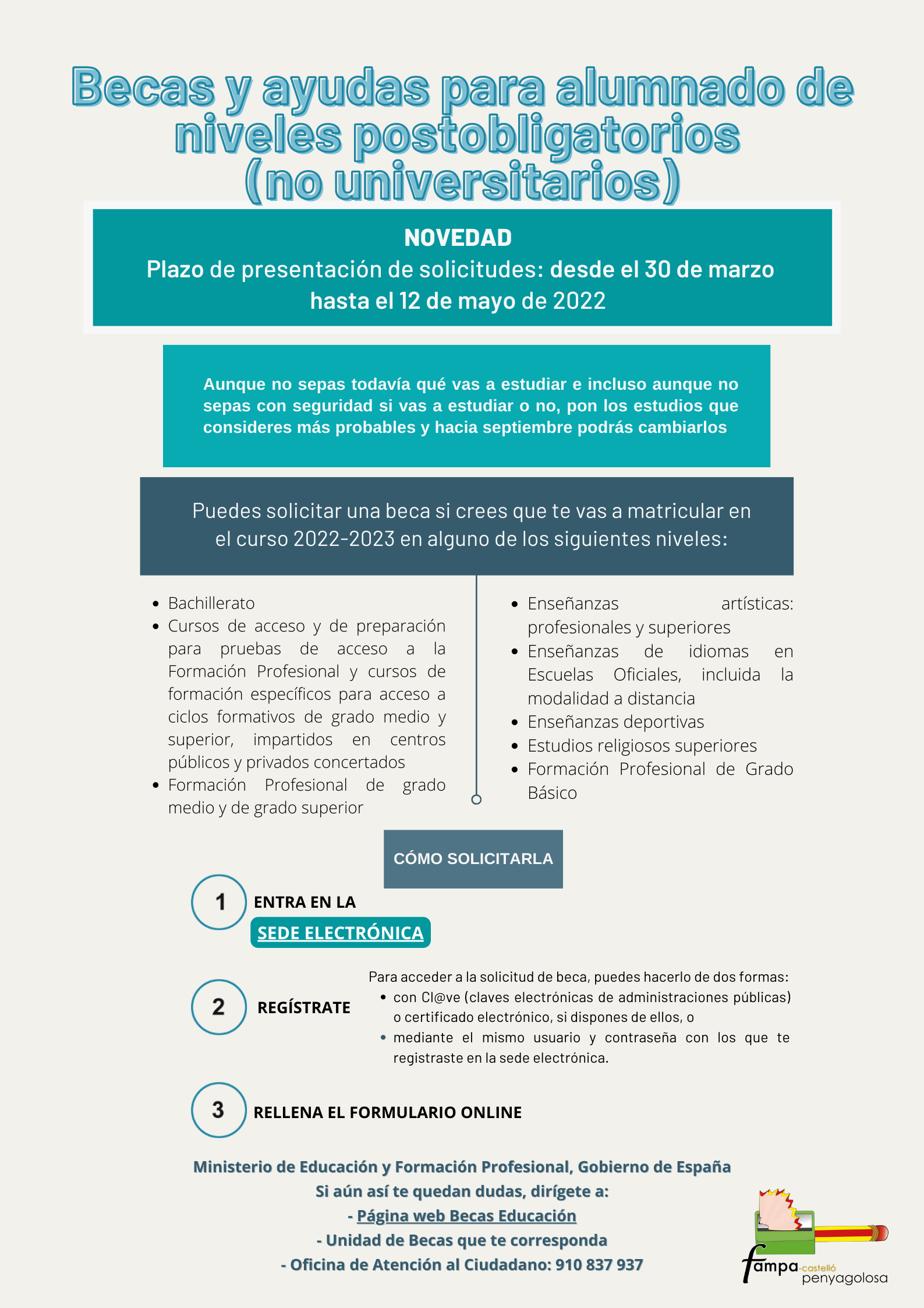 Se abre el plazo para pedir las becas y ayudas para alumnado de niveles ...